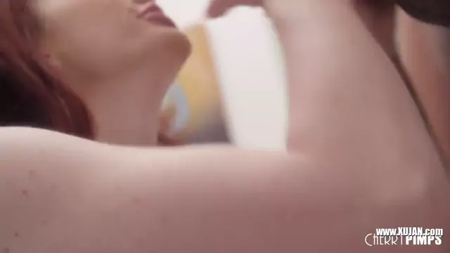 Natural Ginger Aria Carson Deepthroats Before Her Guy Licks Her Cunt