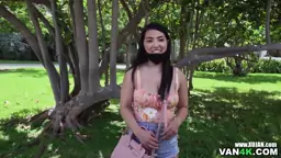 Another bangbus victim this time with huge jugs Mina Moon