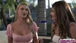 Adria Rae leads Emma Hix through her first lesbian sex session