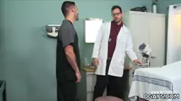 Doc jerking his prick when the intern enters