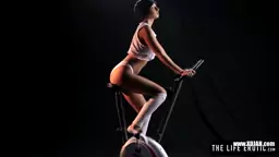 Sporty Melena A fingers herself after exercising