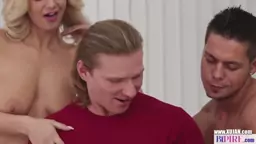 Bi Sex muscular guys share a blonde