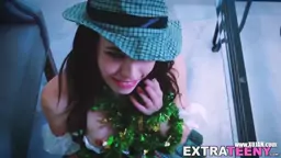 Fedora wearing tiny hottie is drilled by an enormous prick