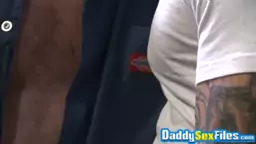 Horny Stephen Harte covered in cum after 3some fucking