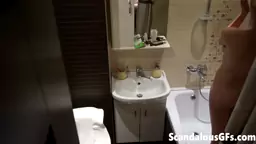 My naked GF washing up in the bathroom is exactly what you need to strok