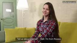First time Russian chick Juliette Bellamy in the studio