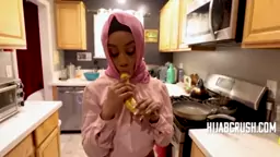 The Thicked Of Ebony In Hijab Fucks Me