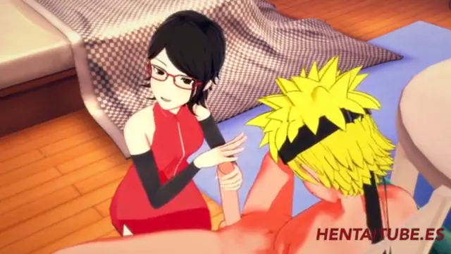 Hentai Sarada Handjob Suck to Naruto s Dick