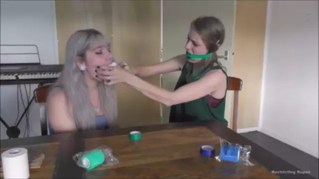 Luna and violet try different gagging techniques