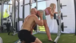 Johnny Sins gym fuck British MILF pounded in the gym and given a huge creampie big cock hard fucking
