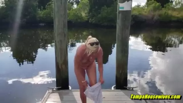 Stripping Nude in Public Makes Her Pussy Wet