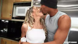 Nasty Khloe Kapri gags and rides a black shaft