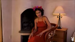 Angel Constance dancing and stripping outdoor