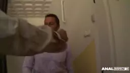 Anal inspectors fill Angelik Duvals tight asshole with two fat cocks