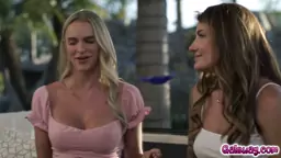 Adria Rae leads Emma Hix through her first lesbian sex session
