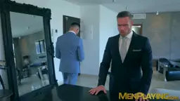 Executive businessman forced to suck huge cock get rawed