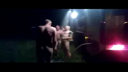Russian shower outdoors