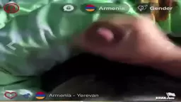 Armenian Man cums into plastic bag