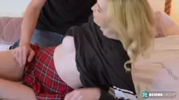 Blonde Lexi Lore Sucks the Cum Out of Her Braces