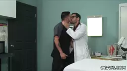 Doc jerking his prick when the intern enters