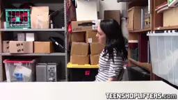 SHOPLYFTER Charming teen with hot tatts screwed on the security office desk